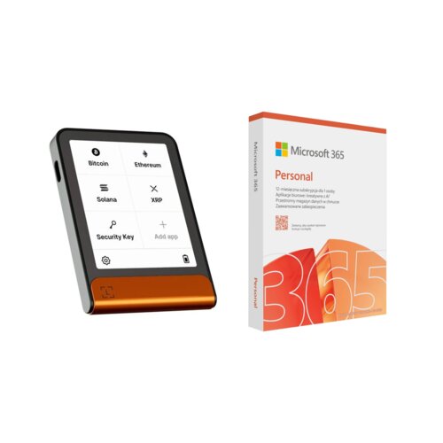 Portfel kryptowalut LEDGER Flex Orange Crypto Hardware Wallet + Program MICROSOFT 365 Personal