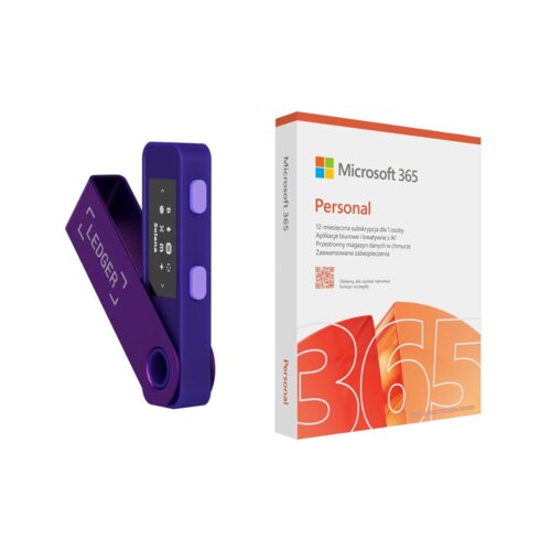 Portfel kryptowalut LEDGER Nano S Plus Fioletowy + Program MICROSOFT 365 Personal