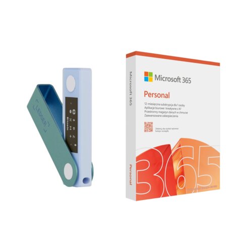 Portfel kryptowalut LEDGER Nano X Pastel Green + Program MICROSOFT 365 Personal
