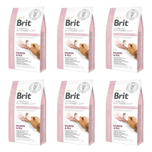 Karma dla psa BRIT Grain Free Veterinary Diets Dog Hypoallergenic Łosoś z groszkiem 6 x 2 kg
