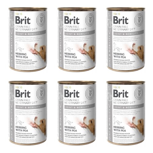 Karma dla psa BRIT Grain Free Veterinary Diets Dog Joint & Mobility Śledź z groszkiem 6 x 400 g