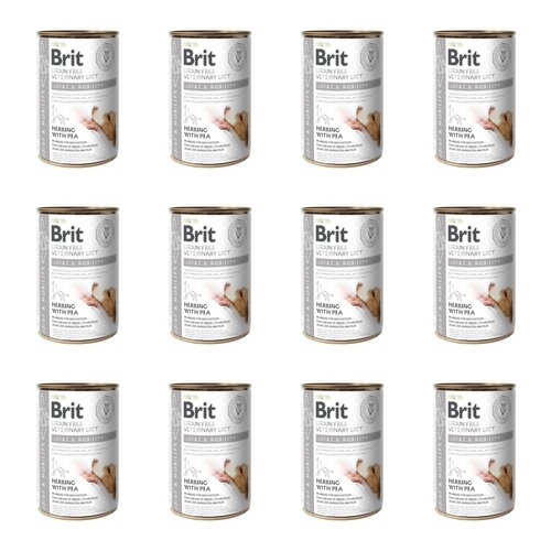 Karma dla psa BRIT Grain Free Veterinary Diets Dog Joint & Mobility Śledź z groszkiem 12 x 400 g