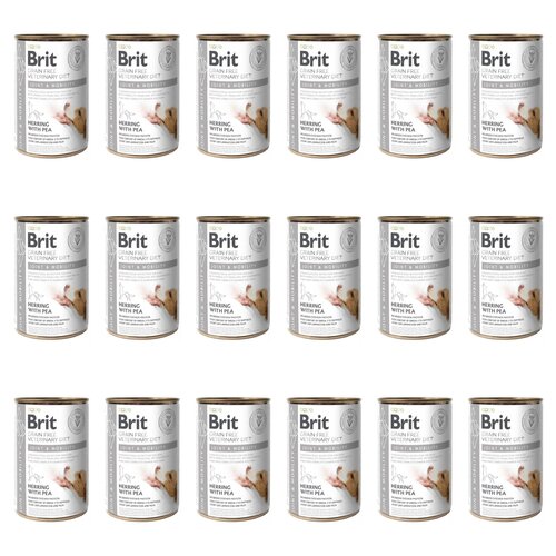 Karma dla psa BRIT Grain Free Veterinary Diets Dog Joint & Mobility Śledź z groszkiem 18 x 400 g