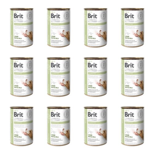 Karma dla psa BRIT Grain Free Veterinary Diets Dog Diabetes Jagnięcina z groszkiem 12 x 400 g