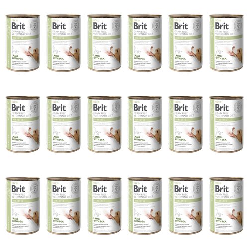 Karma dla psa BRIT Grain Free Veterinary Diets Dog Diabetes Jagnięcina z groszkiem 18 x 400 g