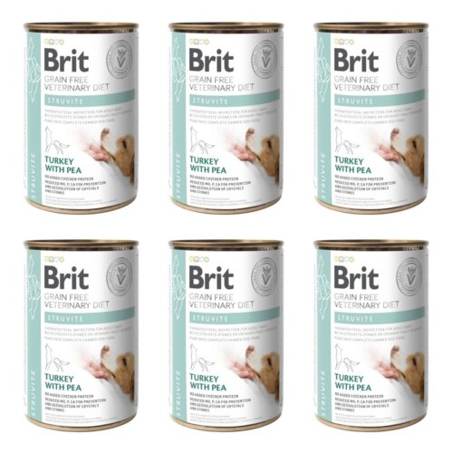 Karma dla psów BRIT Veterinary Diets Dog Struvite Indyk z groszkiem 6 x 400 g
