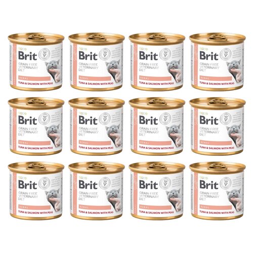 Karma dla kota BRIT Grain Free Veterinary Diet Cat Renal Tuńczyk z łososiem i groszkiem 12 x 200 g