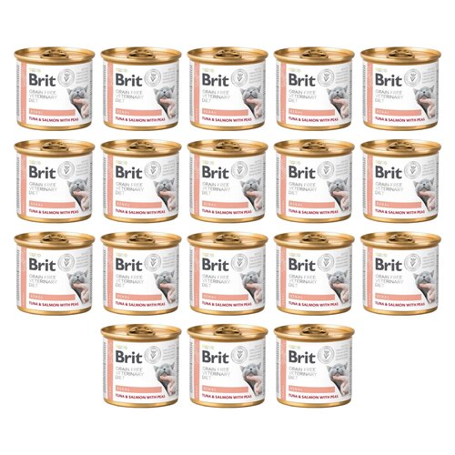 Karma dla kota BRIT Grain Free Veterinary Diet Cat Renal Tuńczyk z łososiem i groszkiem 18 x 200 g