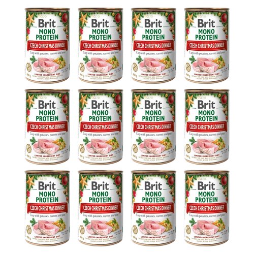 Karma dla psa BRIT Czech Christmas Dinner Karp z ziemniakami, marchewką i groszkiem 12 x 400 g