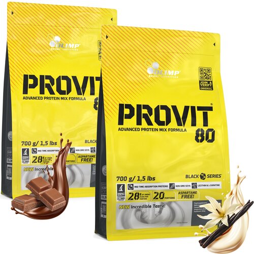 Odżywka białkowa OLIMP Provit 80 mix smaków Czekoladowy (700 g) + Waniliowy (700 g)