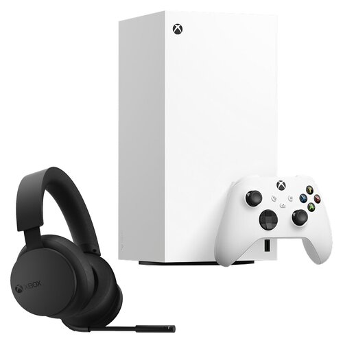 Konsola MICROSOFT XBOX Series X bez napędu Biały + Słuchawki MICROSOFT Xbox Series Stereo Bezprzewodowe, Nauszne, Dźwięk przestrzenny