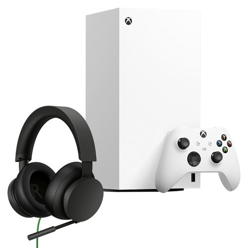 Konsola MICROSOFT XBOX Series X bez napędu Biały + Słuchawki MICROSOFT Headset Stereo 8LI-00002 Nauszne