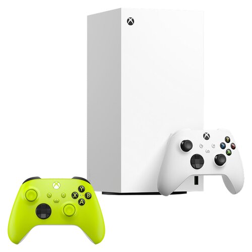Konsola MICROSOFT XBOX Series X bez napędu Biały + Kontroler MICROSOFT bezprzewodowy Xbox Electric Volt