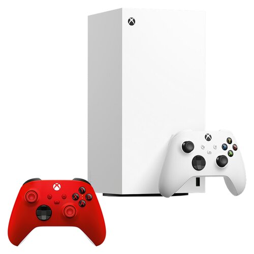 Konsola MICROSOFT XBOX Series X bez napędu Biały + Kontroler MICROSOFT bezprzewodowy Xbox Pulse Red