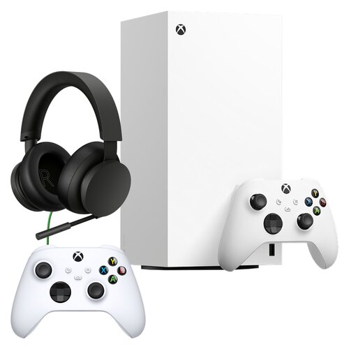 Konsola MICROSOFT XBOX Series X bez napędu Biały + Słuchawki MICROSOFT Headset Stereo 8LI-00002 Nauszne + Kontroler MICROSOFT bezprzewodowy Xbox Robot White