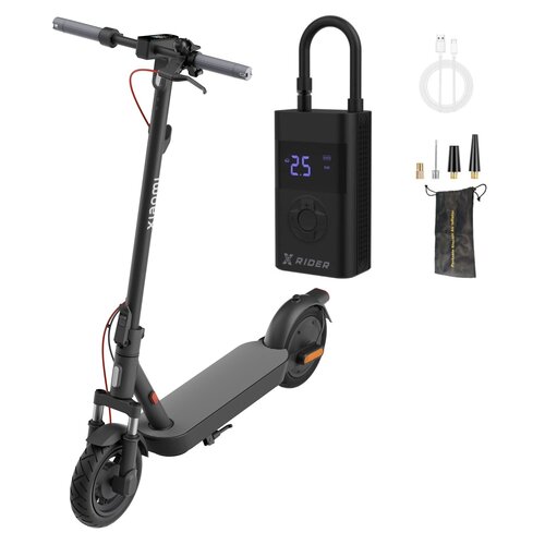 Hulajnoga elektryczna XIAOMI Scooter 5 60km 350W 10" Czarny + Pompka rowerowa XRIDER z funkcją powerbank XR00AP01