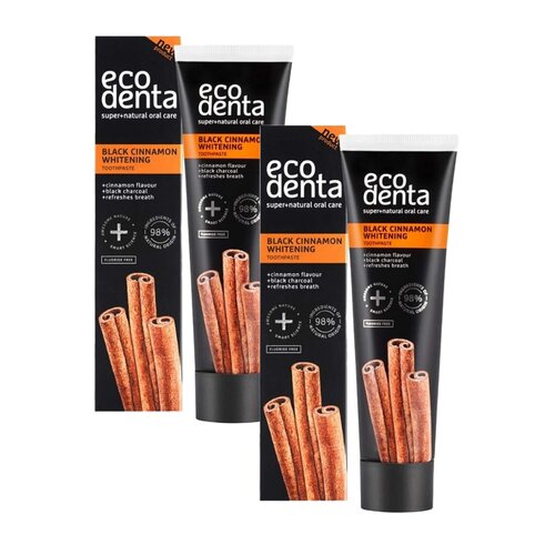 Pasta do zębów ECODENTA Cynamon 100 ml Czarny 2 szt.