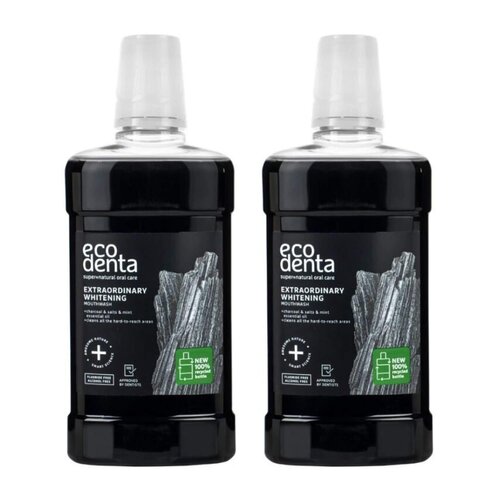 Płyn do płukania jamy ustnej ECODENTA Black Extra Whitening 2 x 500 ml