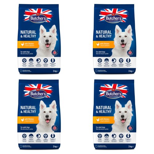 Karma dla psa BUTCHER'S Natural & Healthy Kurczak 4 x 3 kg