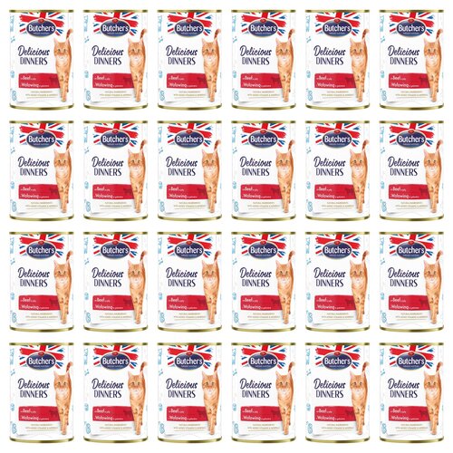 Karma dla kota BUTCHER'S Delicious Dinners kawałki z wołowiną w galaretce 24 x 400 g