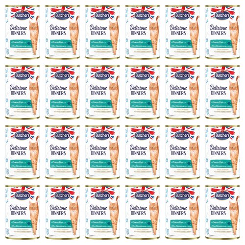 Karma dla kota BUTCHER'S Delicious Dinners kawałki z rybą oceaniczną w galaretce 24 x 400 g
