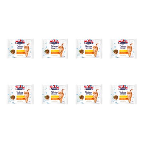 Karma dla kota BUTCHER'S Delicious Dinners z kurczakiem i z kurczakiem i indykiem (32 x 100 g)