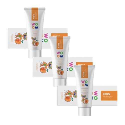 Pasta do zębów WOOM Kids Peach 50 ml 3 szt.