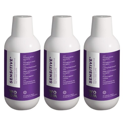 Płyn do płukania jamy ustnej WOOM Sensitive+ 3 x 500 ml