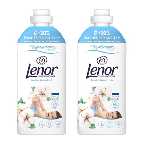 Płyn do płukania LENOR Sensitive Cotton Fresh 2 x 1239 ml