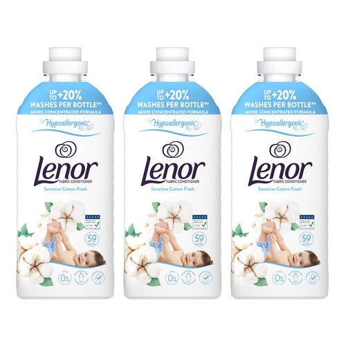 Płyn do płukania LENOR Sensitive Cotton Fresh 3 x 1239 ml