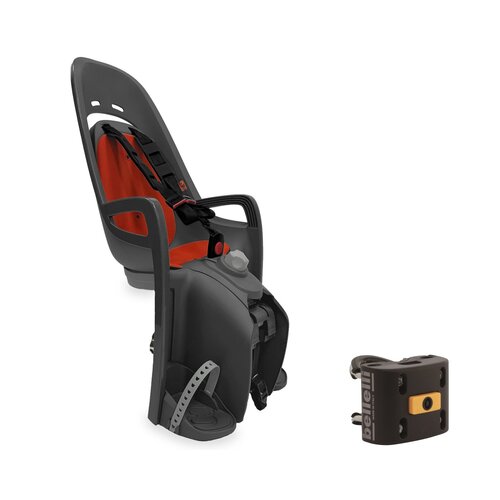 Fotelik rowerowy HAMAX Zenith Relax Adapter Szaro-czerwony + Mocowanie fotelika rowerowego BELLELLI B-Fix