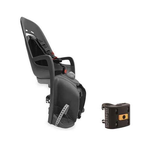 Fotelik rowerowy HAMAX Zenith Relax Adapter Szaro-czarny + Mocowanie fotelika rowerowego BELLELLI B-Fix