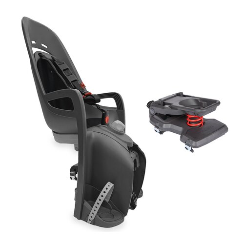 Fotelik rowerowy HAMAX Zenith Relax Adapter Szaro-czarny + Adapter do bagażnika HAMAX 604022