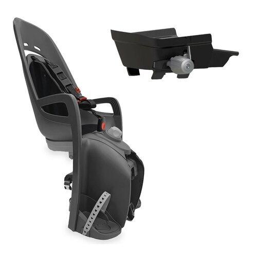 Fotelik rowerowy HAMAX Zenith Relax Adapter Szaro-czarny + Adapter do bagażnika HAMAX Zenith