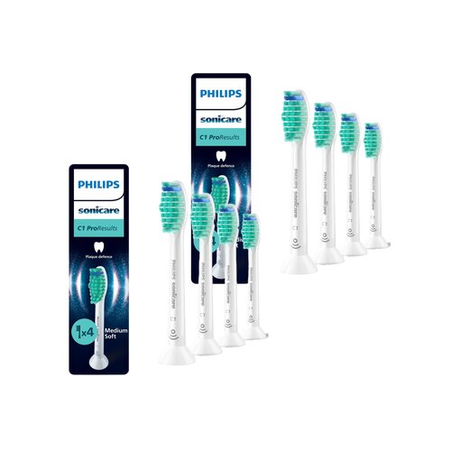 Oryginalne końcówki PHILIPS Sonicare C1 HX6014/87 Średnio miękkie włókna (8 szt.) (Usuwanie płytki bakteryjnej)
