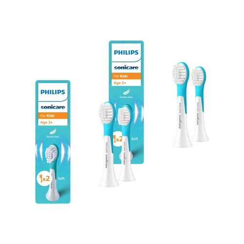 Oryginalne końcówki Philips Sonicare Dla Dzieci HX6032/90 miękkie włókna (4 szt.) (Dla dzieci od lat 3)