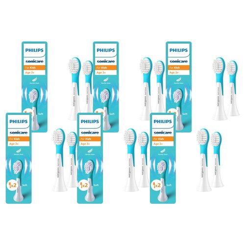 Oryginalne końcówki Philips Sonicare Dla Dzieci HX6032/90 miękkie włókna (12 szt.) (Dla dzieci od lat 3)