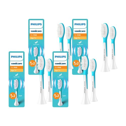 Oryginalne końcówki Philips Sonicare Dla Dzieci HX6042/90 miękkie włókna (8 szt.) (Dla dzieci od lat 7)