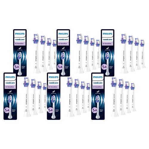 Oryginalne końcówki Philips Sonicare S2 HX6054/87 Bardzo miękkie włókna (24 szt.) (Nadwrażliwość zębów)
