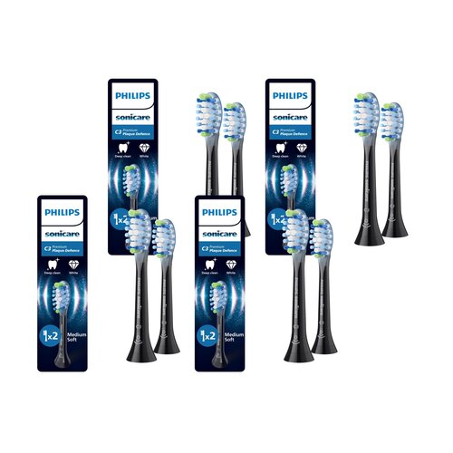 Oryginalne końcówki PHILIPS Sonicare C3 HX9042/88 Średnio miękkie włókna (8 szt.) (Zaawansowane usuwanie płytki bakteryjnej)