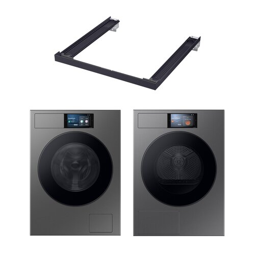 Pralka SAMSUNG BESPOKE AI WF90F09C4SU4 9kg 1400 obr AI Home AI EcoBubble Autodozowanie + Suszarka SAMSUNG BESPOKE AI DV90F09F4SU4 z pompą ciepła + Łącznik SAMSUNG SKK-ZSD