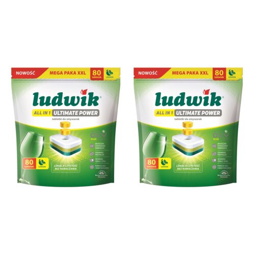 Tabletki do zmywarek LUDWIK All In One Ultimate Power Lemon - 160 szt.