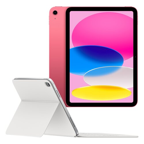 Tablet APPLE iPad 11" 11 gen. 2025 128 GB Wi-Fi Różowy + Etui na iPad APPLE Magic Keyboard Folio Biały Klawiatura