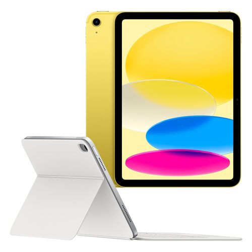 Tablet APPLE iPad 11" 11 gen. 2025 128 GB 5G Wi-Fi Żółty + Etui na iPad APPLE Magic Keyboard Folio Biały Klawiatura