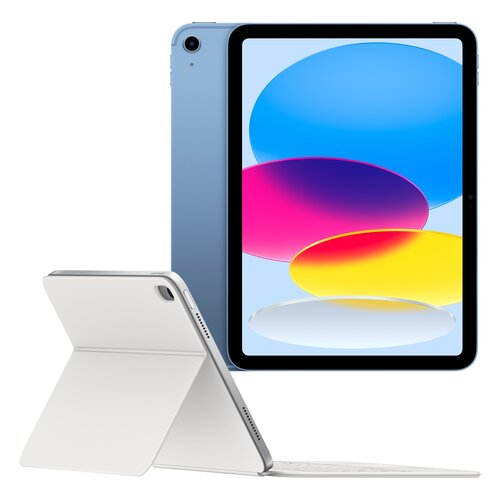 Tablet APPLE iPad 11" 11 gen. 2025 512 GB 5G Wi-Fi Niebieski + Etui na iPad APPLE Magic Keyboard Folio Biały Klawiatura