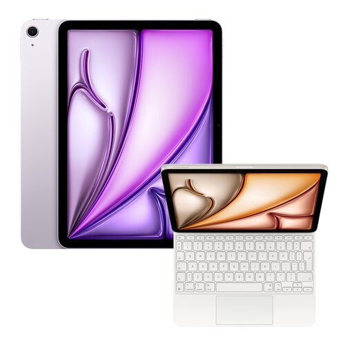 Tablet APPLE iPad Air 11" 7 gen. 2025 256 GB Wi-Fi Fioletowy + Etui na iPad Air 11 cali APPLE Magic Keyboard Biały Klawiatura