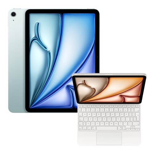 Tablet APPLE iPad Air 11" 7 gen. 2025 1 TB Wi-Fi Niebieski + Etui na iPad Air 11 cali APPLE Magic Keyboard Biały Klawiatura
