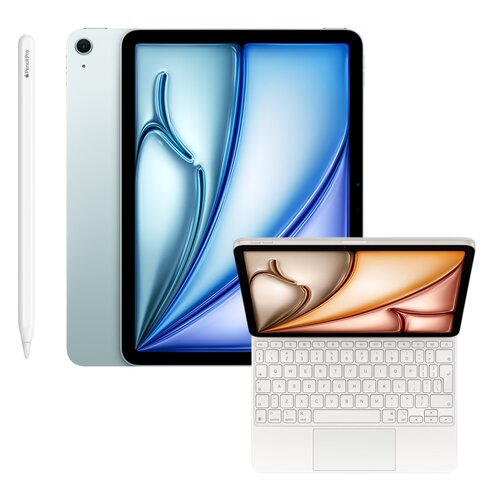 Tablet APPLE iPad Air 11" 7 gen. 2025 1 TB Wi-Fi Niebieski + Etui na iPad Air 11 cali APPLE Magic Keyboard Biały Klawiatura + Rysik APPLE Pencil Pro