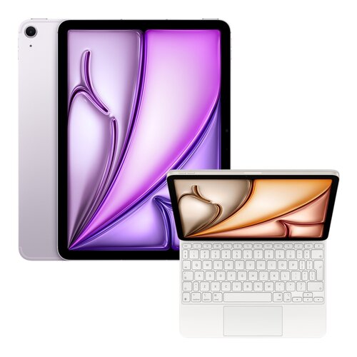 Tablet APPLE iPad Air 11" 7 gen. 2025 128 GB 5G Wi-Fi Fioletowy + Etui na iPad Air 11 cali APPLE Magic Keyboard Biały Klawiatura