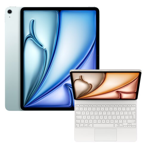 Tablet APPLE iPad Air 13" 7 gen. 2025 128 GB Wi-Fi Niebieski + Etui na iPad Air 13 cali APPLE Magic Keyboard Biały Klawiatura